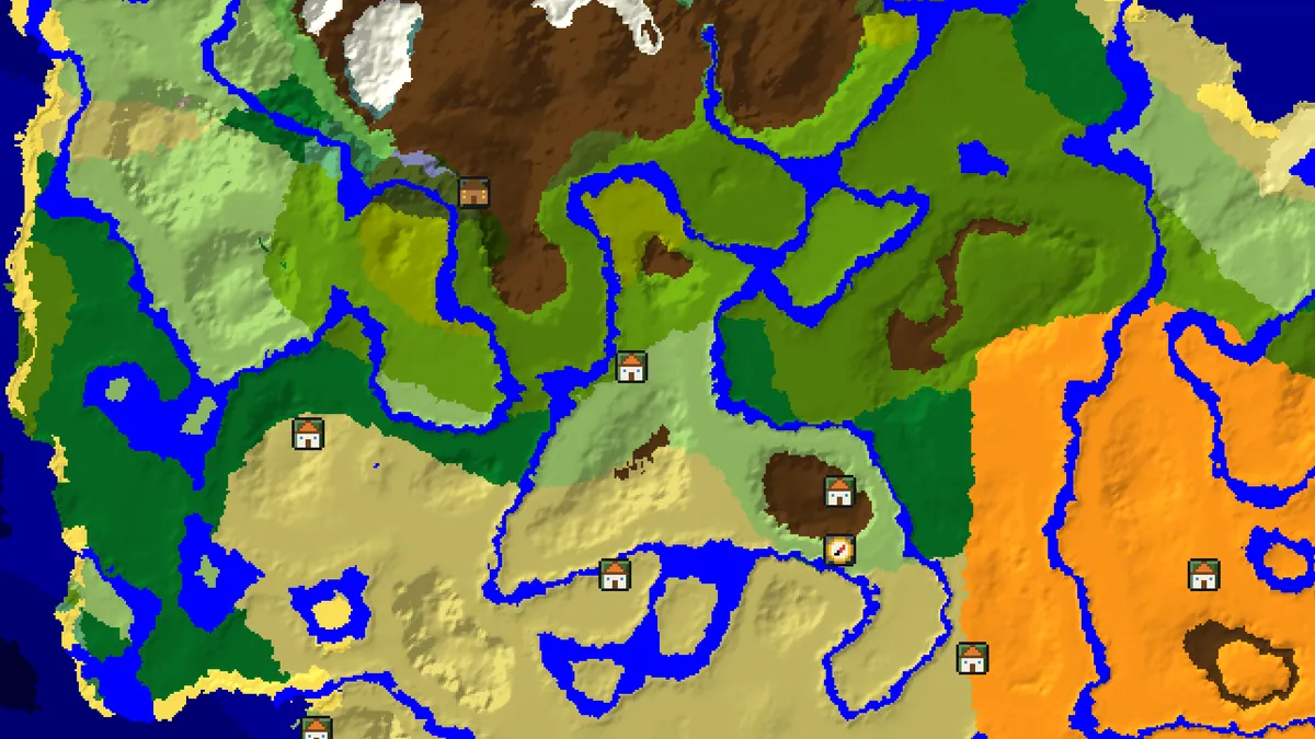 Woodland mansion finder for seed 1521419492255597623 showing the spawn village and the mansion in one view