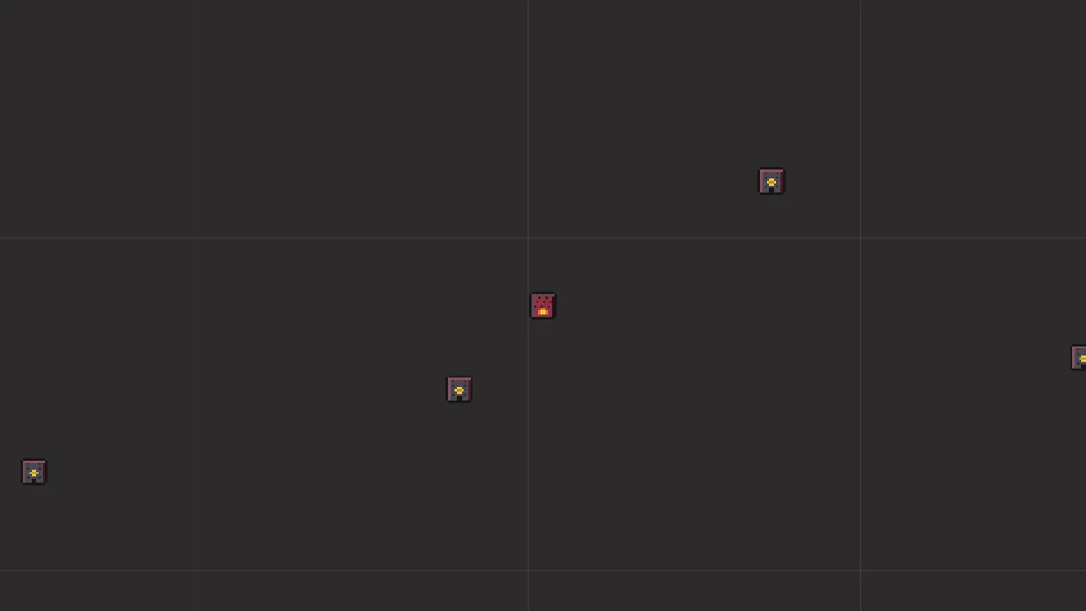 Bedrock Nether view of seed 123456789 with one red fortress icon in the middle and grey bastion icons around it