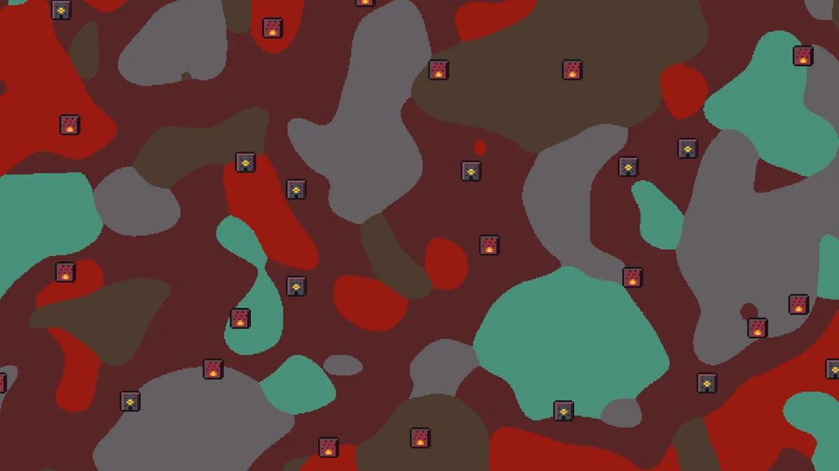Nether view of seed 0 around the portal position with a fortress at 240, 32 and a bastion at 176, -224