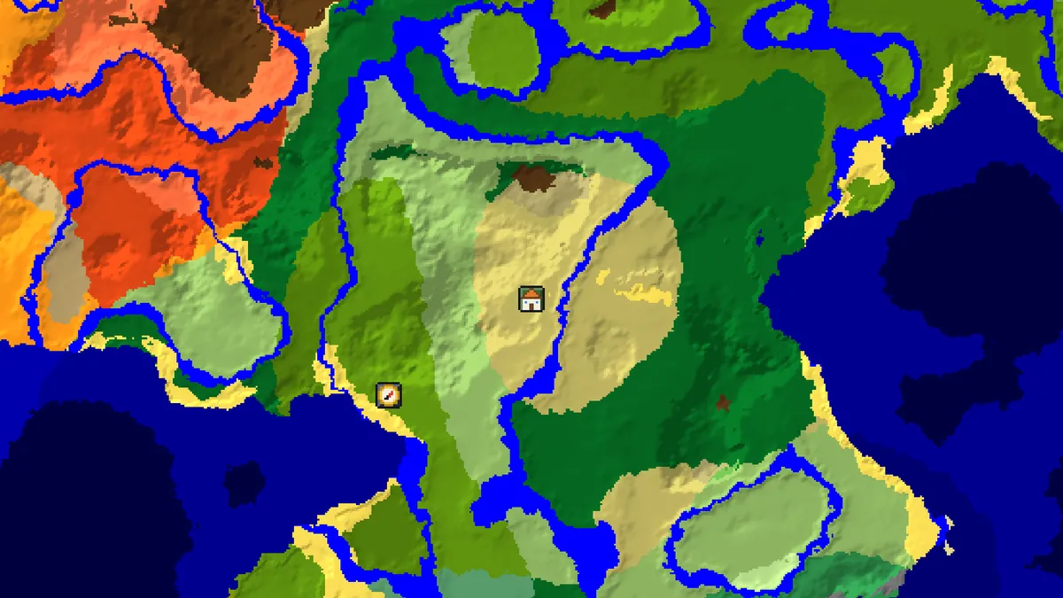 Bedrock village finder for seed 6942069420694206 with a savanna village at 296, -200 near spawn