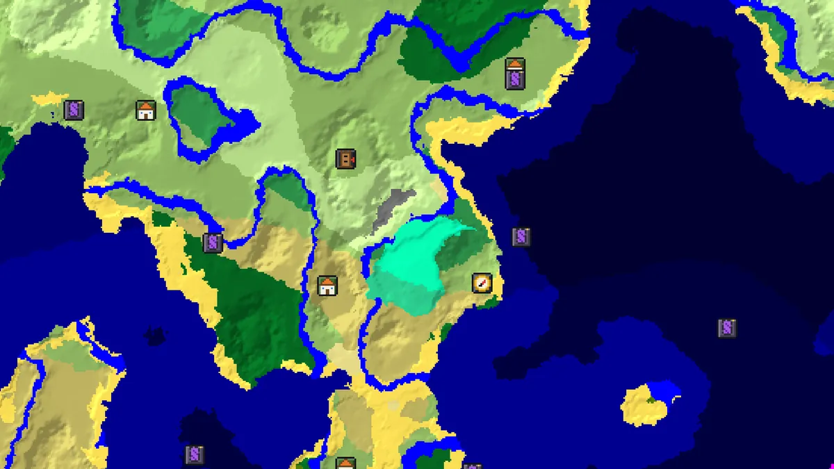 Bedrock seed map of seed -4172144997902289642 showing spawn, a village 408 blocks west and a pillager outpost 487 blocks north-west