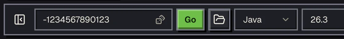 The seed box, Go button and the folder-shaped Load from save button in the map toolbar
