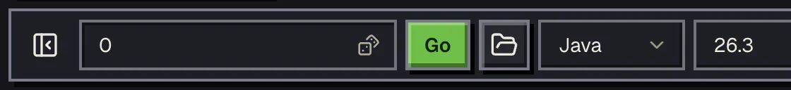 The seed box, Go button and the folder-shaped Load from save button in the map toolbar