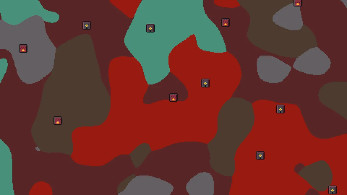 Nether view of seed 123456789 centred on the fortress at -160, -304 in Nether coordinates