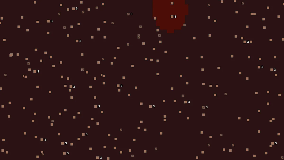 Ancient debris finder for seed 0 around the bastion at 176, -224 with debris blocks marked