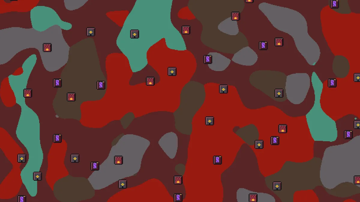 Nether view of seed 123456789 around the spawn portal position with the fortress at -160, -304 and the bastion at 320, 16