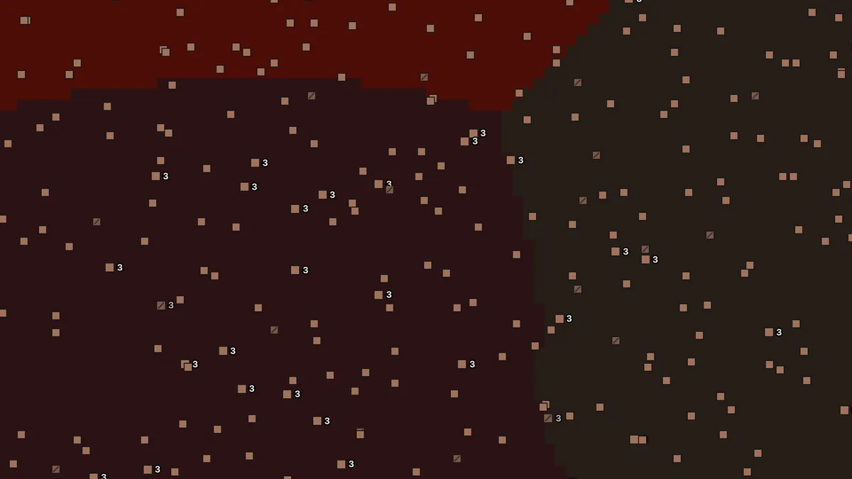 Ancient debris finder for seed 123456789 around the Nether origin with debris blocks marked