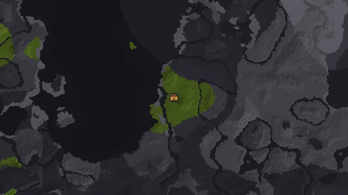 Biome finder for seed 123456789 with dark forest highlighted around the mansion at 1888, -368