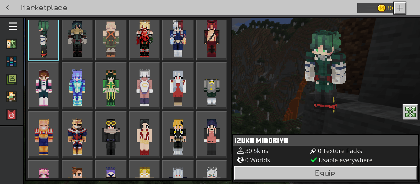 my hero academia skins screenshot 1 of 1