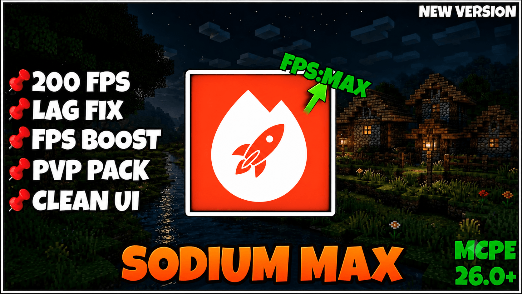 Sodium Max | FPS Boost | FPS optimizer | Sodium FPS Boost | Sodium Mod screenshot 1 of 12
