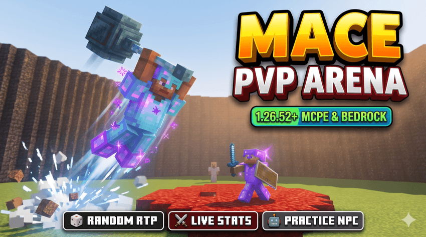 Mace PvP Arena - Circle KitPvP | Random TP, Kill Counter & Mob Practice screenshot 1 of 6